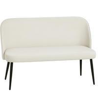 2-SITZER 127/63/84.5 cm Beige aus Metall und Eukalyptusholz mit samtartigem Bezug - Beige, Metall (63/84.5/127cm) - OKMYHOME