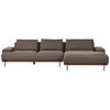 3-SITZER-ECKSOFA braun rechtsseitig Mariferd - Dunkelbraun/Schwarz, Textil (316/146cm) - Beliani