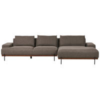 3-SITZER-ECKSOFA braun rechtsseitig Mariferd - Dunkelbraun/Schwarz, Textil (316/146cm) - Beliani