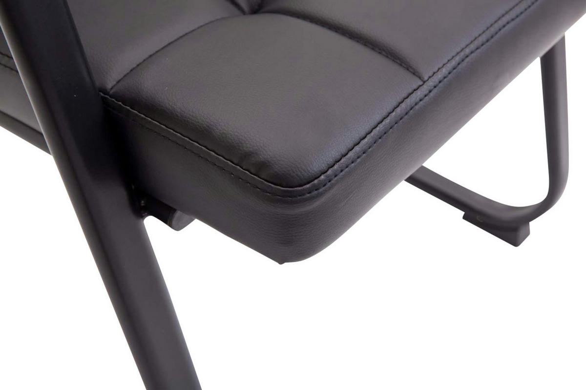 BESUCHERSTÜHLE Canam - 2er Set Kunstleder schwarz - Schwarz, Textil/Metall (59/84/58cm) - TPFLiving