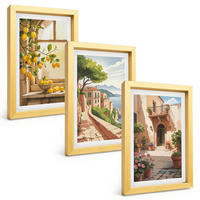 BILDER SET 3er Set - 20x30 cm Goldrahmen - Zitrusfrüchte in der Küchenmeerstadt - Goldfarben, Kunststoff (20/30cm) - TULUP