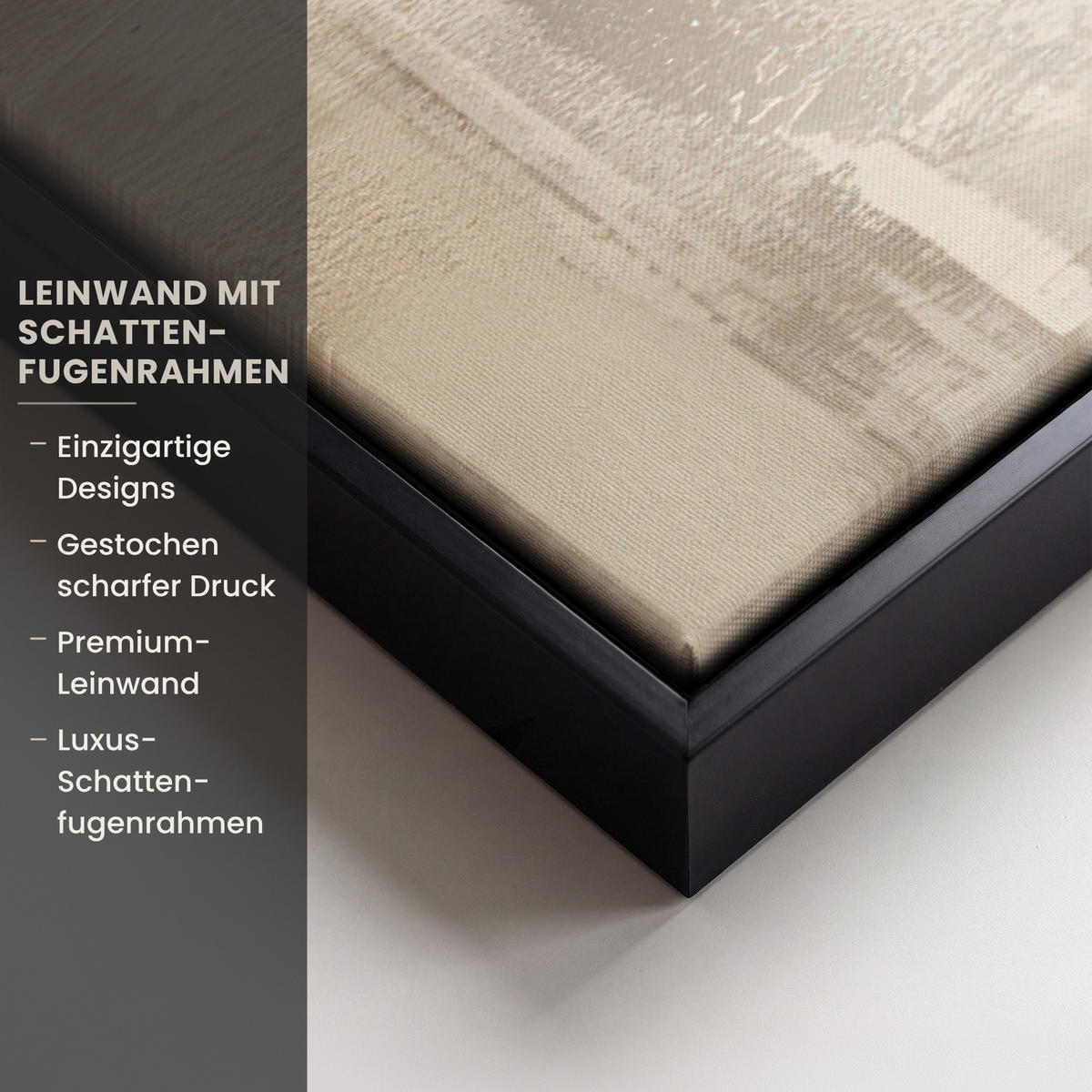 LEINWAND Bilder mit Rahmen - Moderne Kunst - Abstrakt - Beige - 70x50 - Beige, Textil (70/50cm) - MuchoWow