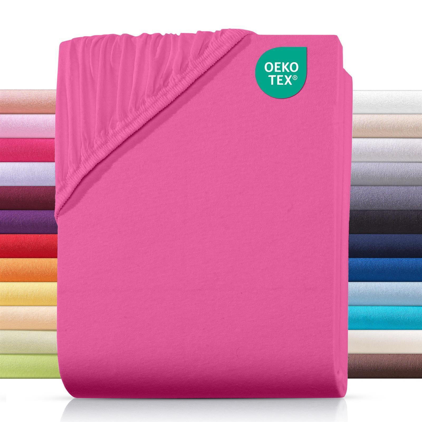 JERSEY-SPANNBETTLAKEN 100x200 cm aus 100% Baumwolle, Bettlaken Pink Uni - Pink, Textil (100/200cm) - Carpe Sonno