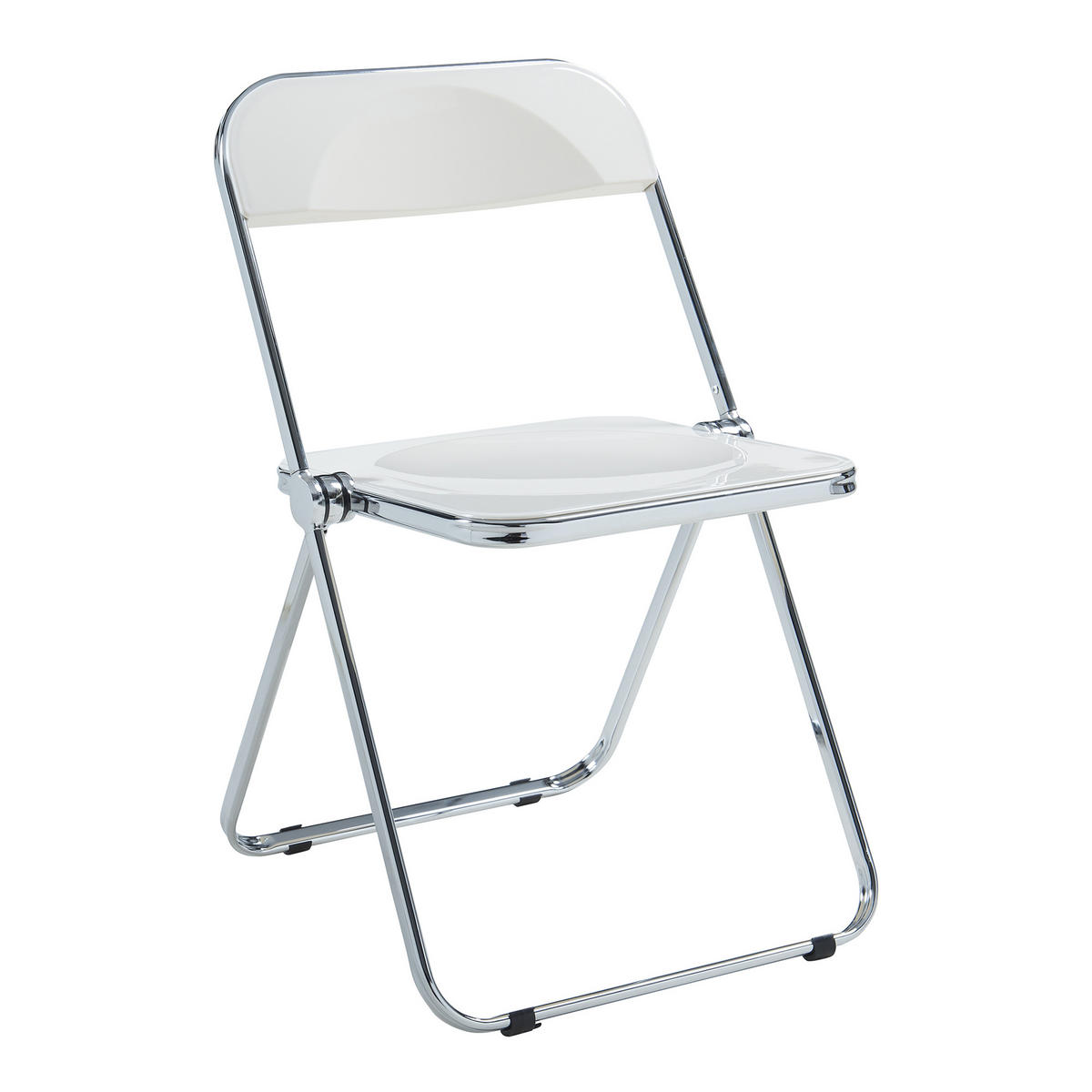 KLAPPSTUHL-SET Pornainen 2 TLG. - Weiß, Kunststoff/Metall (46/74/47cm) - [en.casa]