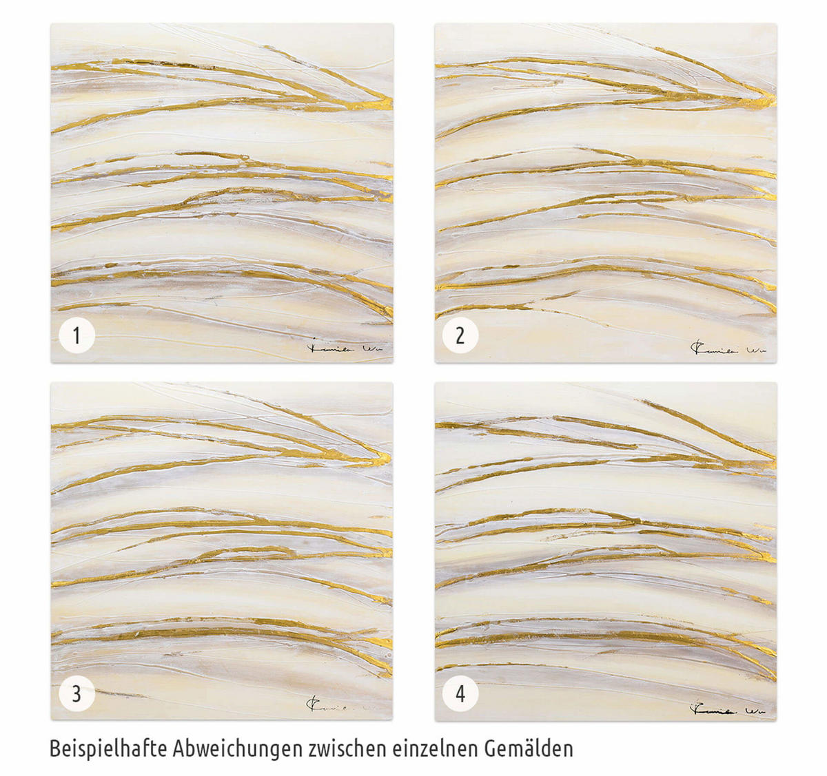 ACRYLBILD HANDGEMALT 80/80 cm - Goldfarben, Holz/Textil (1.48/80cm) - KUNSTLOFT