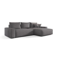 ECKSOFA MONA mit Schlaffunktion ARAGON 93 Rechts - Grau, Textil (280/185cm) - Bedante