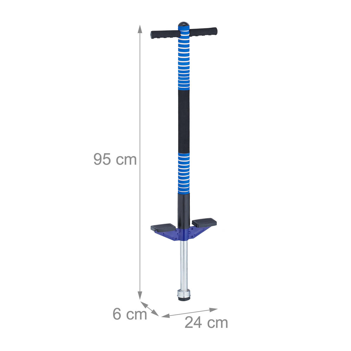 POGO-STICK - Blau, Kunststoff/Textil (24/6cm) - Relaxdays