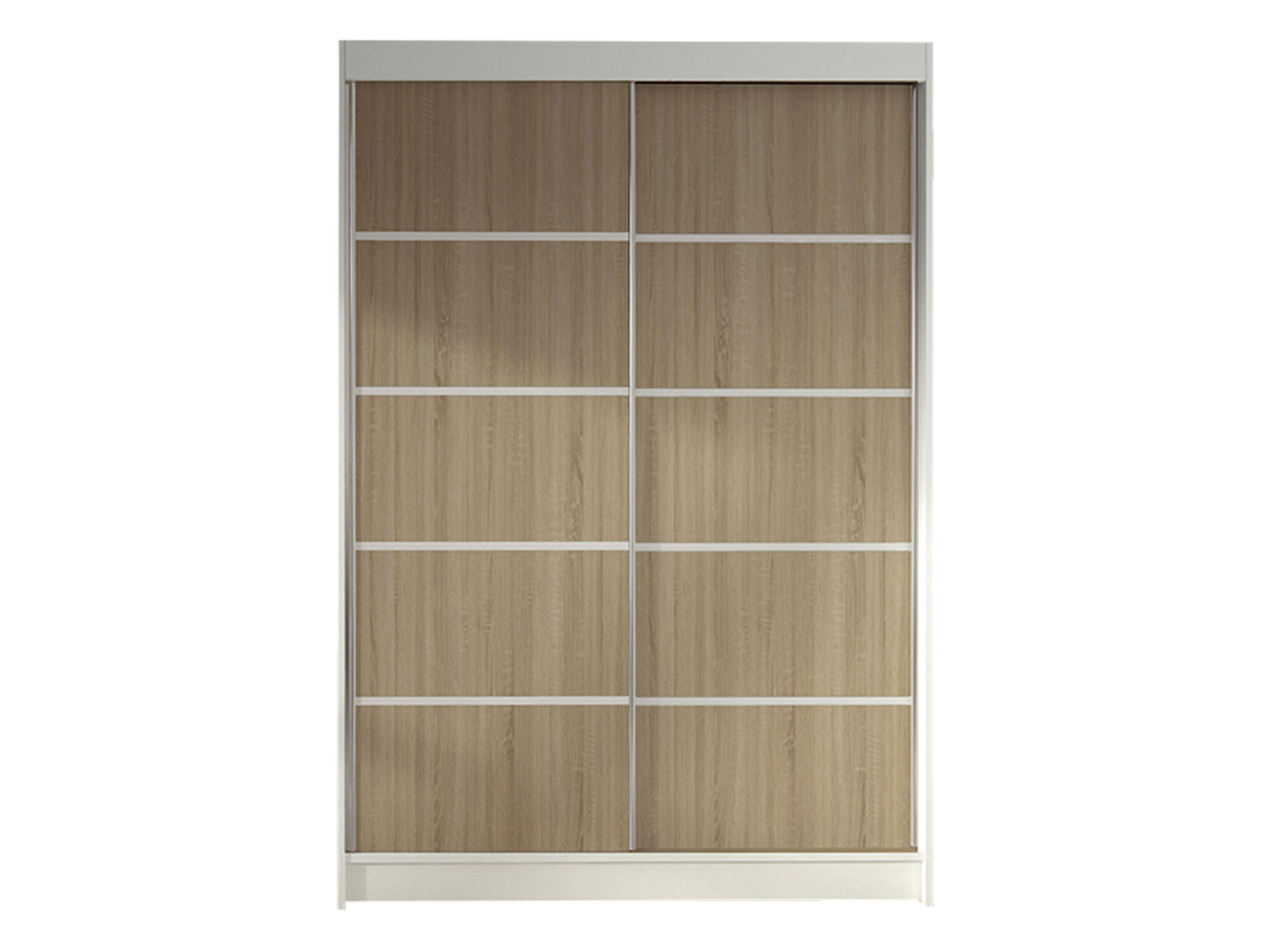 Mirjan24 Schwebetürenschrank Weiß, Sonoma Eiche 120x200x58 cm
