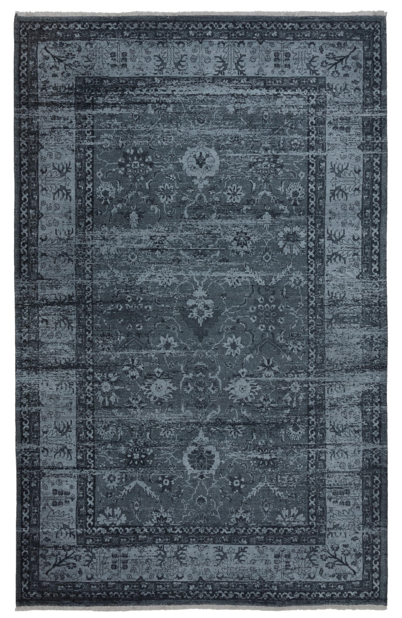 VINTAGE-TEPPICH Anthrazit Grau 80x215 cm - Grau, Textil (80/215cm) - Tesso Living