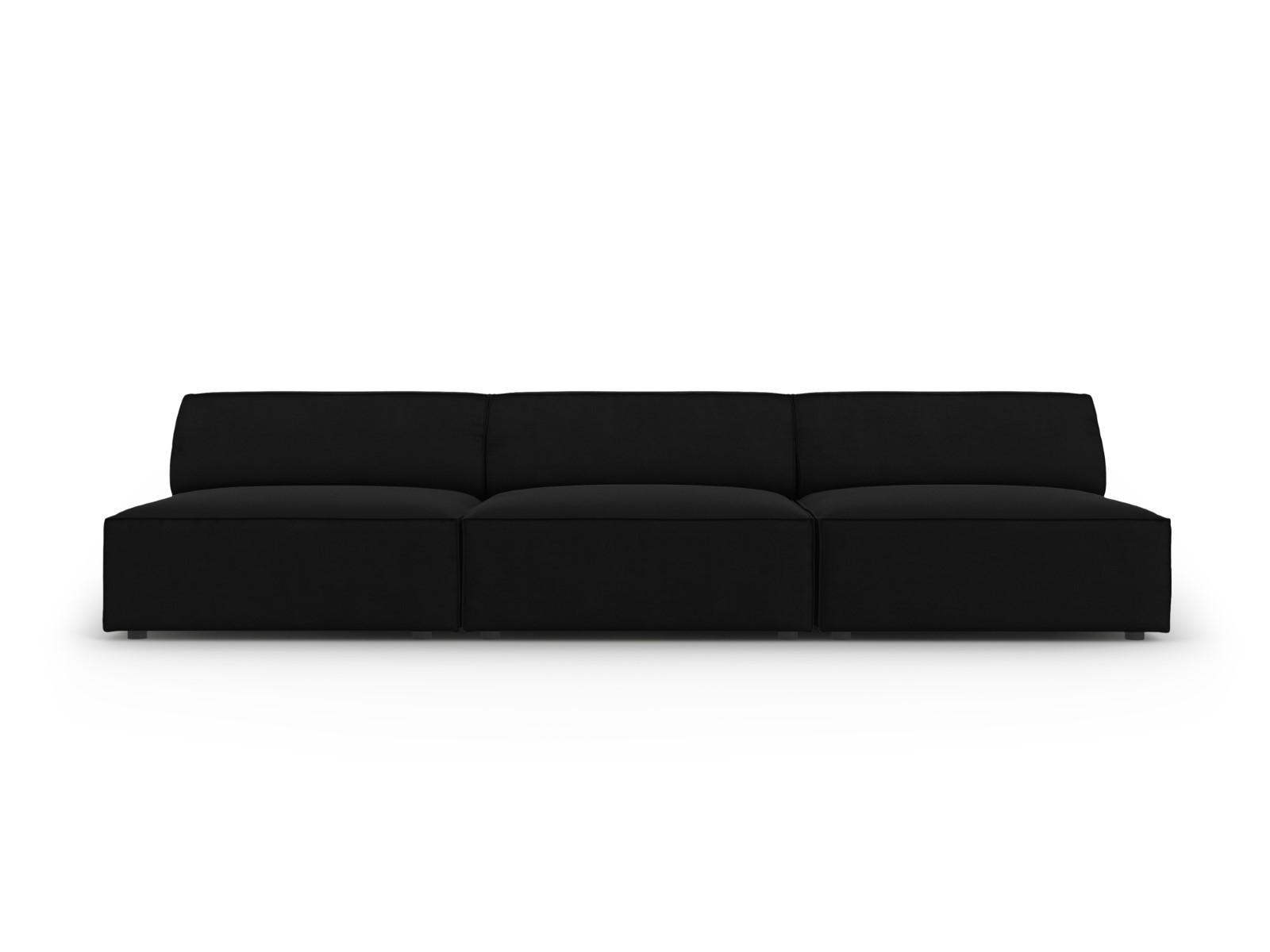 SOFA Jodie aus Samt schwarz 3 Sitzplätze - Schwarz, Textil (240/70/102cm) - Micadoni
