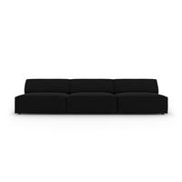 SOFA Jodie aus Samt schwarz 3 Sitzplätze - Schwarz, Textil (240/70/102cm) - Micadoni