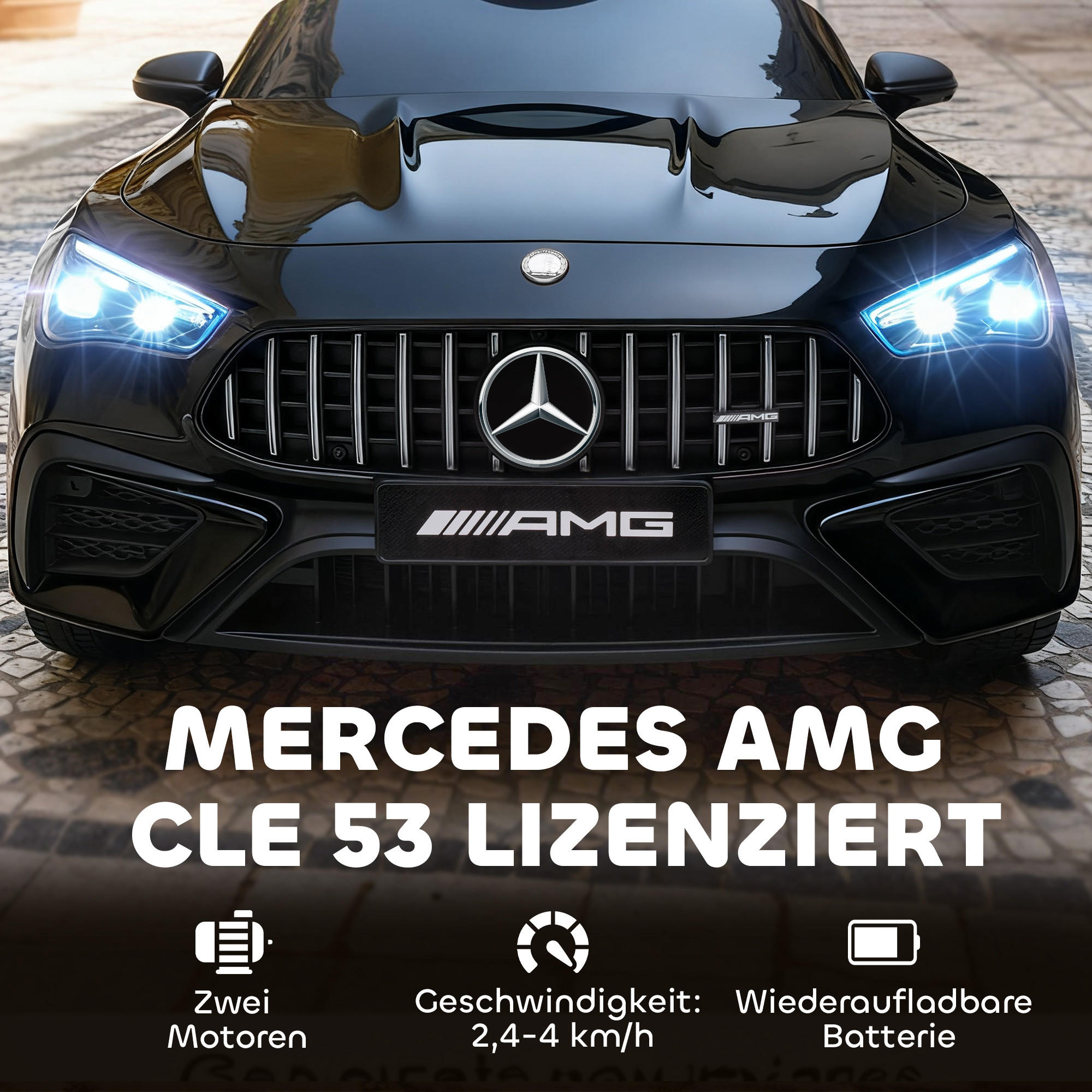 Aiyaplay Kinder-Elektroauto Schwarz 55x43x99 cm