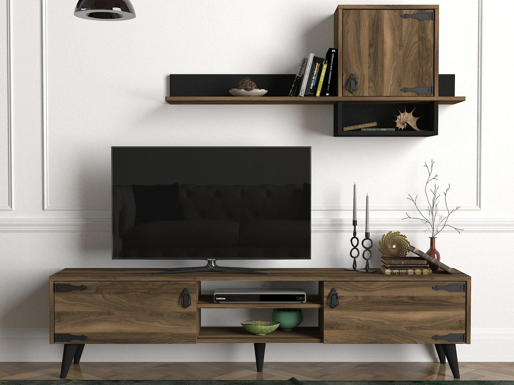 WOHNWAND Anthes Braun - Braun, Holzwerkstoff/Kunststoff (180/41/30cm) - moebel17