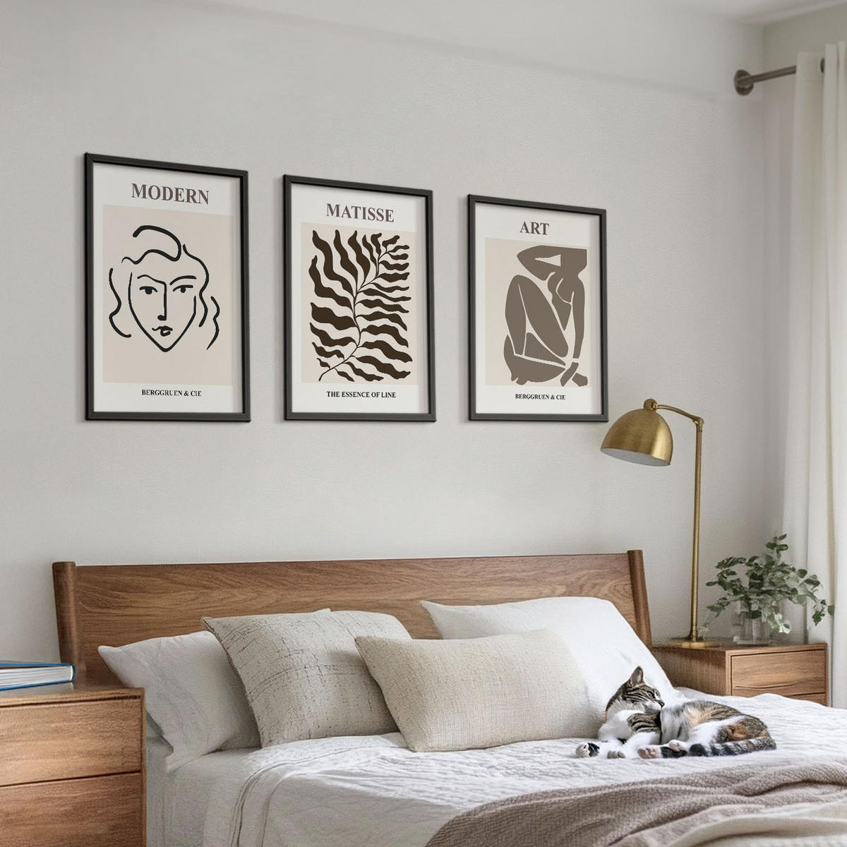 WANDBILDER 3er-Set - 40x60 cm Schwarzer Rahmen - Stilvolle Grafiken, Linien, Zeichen - Schwarz, Kunststoff (40/60cm) - ArtPrintCave