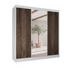 SCHWEBETÜRENSCHRANK Ramos II 200/61/215 eiche weiß+holzfarben - Eichefarben/Weiß, Holzwerkstoff (200/215/61cm) - Beautysofa