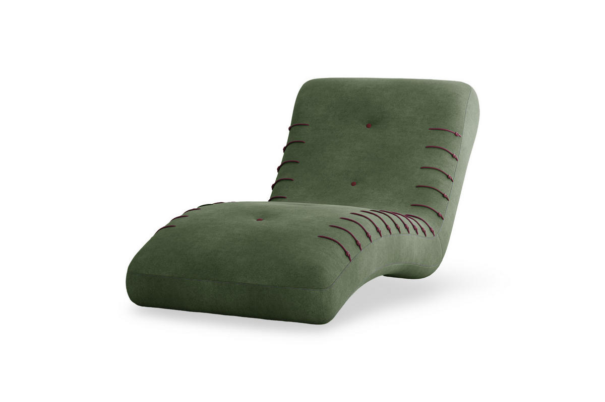 CHAISELONGUE SPLINE - Dunkelgrün, Holzwerkstoff (83/80/172cm) - Möblo
