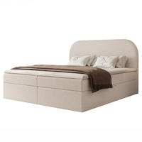 BOXBETT FUZZI 160x200 cm Beige (Stoff Lumi) - mit 2 Bettkästen, Bonellmatratze und weichem Kopfteil - Beige, Holzwerkstoff/Textil (160/200cm) - Ravio