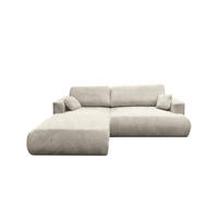ECKSOFA Luna L links Ecru aus Cord - Ecru, Textil (271/195cm) - KS Home Concept