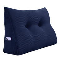 KEILKISSEN für Bett Kord Dunkelblau 80 cm - Dunkelblau, Textil (50/80cm) - Vercart