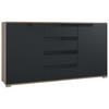 SIDEBOARD Sylt Schwarz matt / Schwarz Hochglanz - Schwarz, Holzwerkstoff (138.5/75.5/35cm) - Vladon