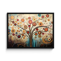 POSTER MIT RAHMEN Baum - Baum des Lebens - Farbe 80x60 cm - Braun, Papier (80/60cm) - MuchoWow