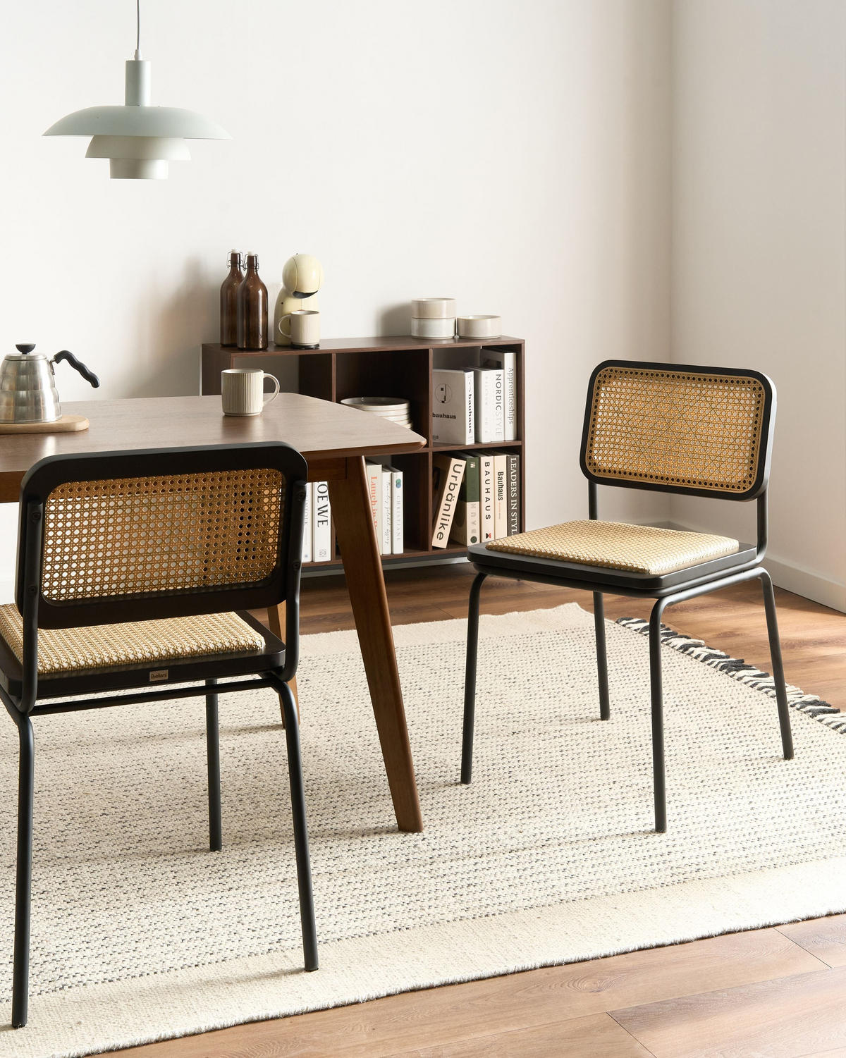 ESSZIMMERSTUHL 2er-Set Polyrattan Schwarz Corvallis - Schwarz, Kunststoff (48/83/58cm) - Beliani