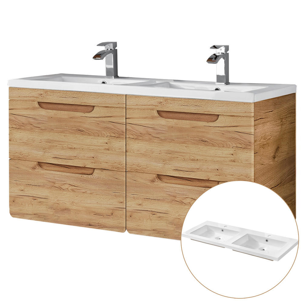 WASCHTISCH Luton-56 - Braun, Holzwerkstoff (121/63/46cm) - Lomado