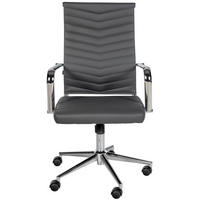 BÜROSTUHL Zynor Kunstleder grau - Chromfarben/Grau, Metall (57/109/60cm) - TPFLiving
