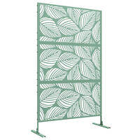 SICHTSCHUTZWAND,METALL Pflanzenmotiv grün 122x45x198cm,grün - Grün, Metall (122/198cm) - Vallsero