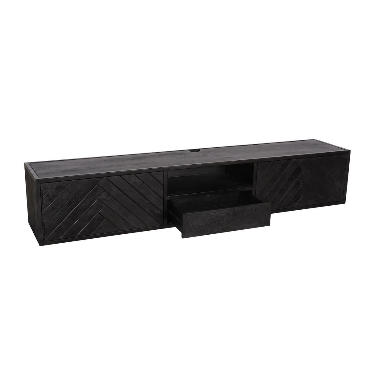 TV-MÖBEL New York Schwarz 35/180/33 cm - Schwarz, Holz (180/33/35cm) - Starfurn