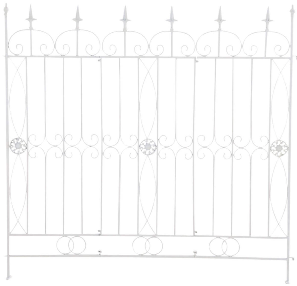 GARTENZAUN 4er Set Metall Weiß - Weiß, Metall (124/116cm) - CLP
