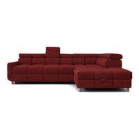 ECKSOFA - BUN - Rot - Arena 8 - Rechts - Rot, Holzwerkstoff (276/209cm) - Möblo