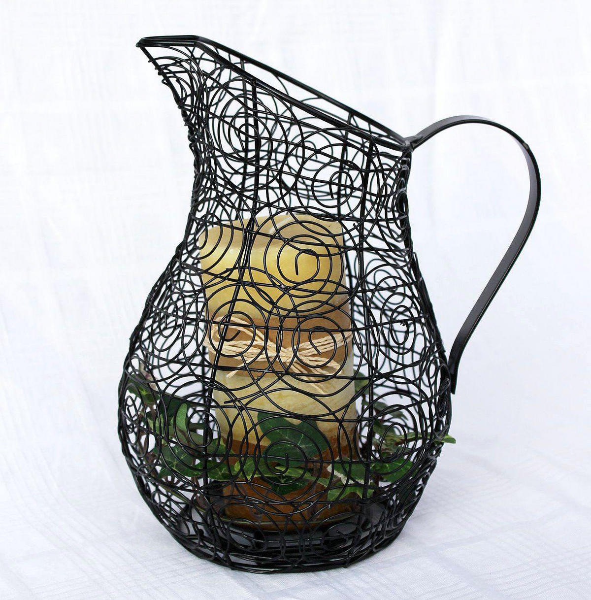 KERZENSTÄNDER Kanne 26cm - Schwarz, Metall (18/26/18cm)