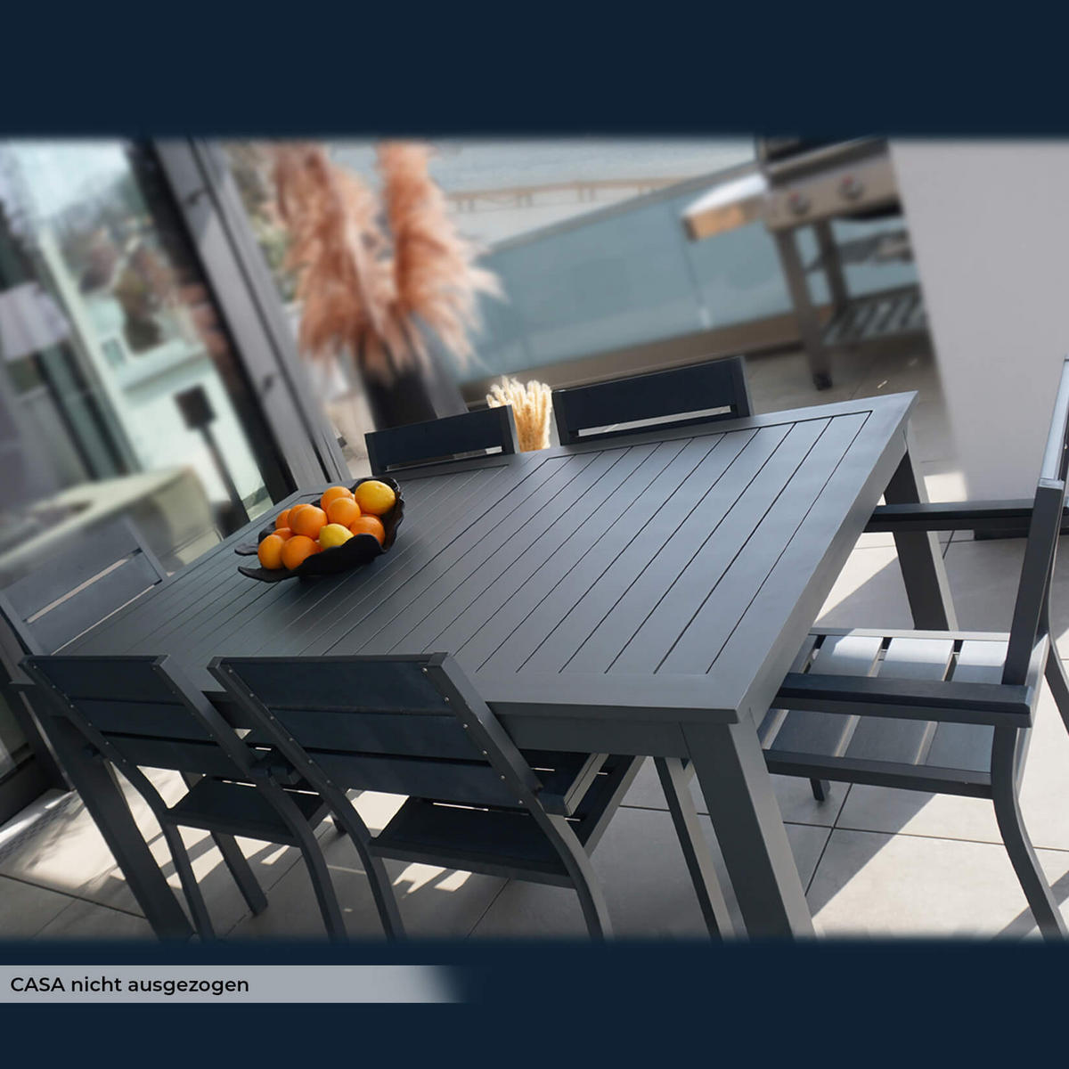 GARTENTISCH CASA - Anthrazit, Metall (74/160/240cm) - Home Deluxe