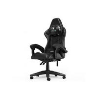GAMING-STUHL ergonomisch, verstellbare Rückenlehne, Kissen – Schwarz - Schwarz, Leder (59/120/56cm) - Rattantree