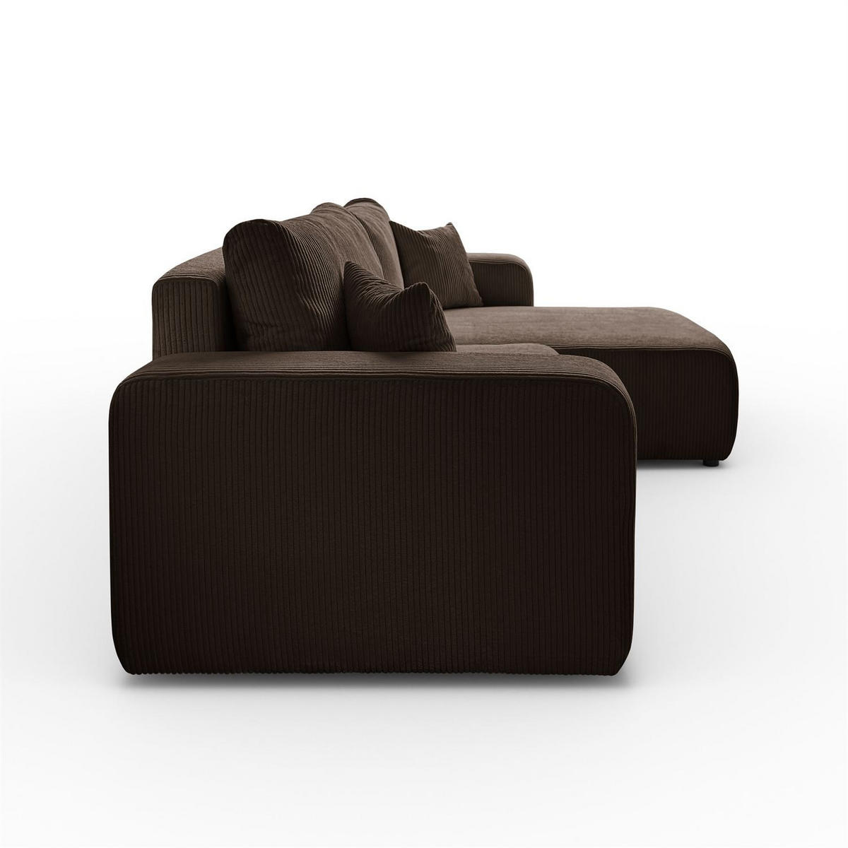 ECKSOFA Gepolstertes PRESTIGE XL mit Schlaffunktion und Bettkasten, Poso 06 - Braun, Textil (277/143cm) - Lookway