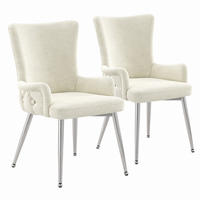 ESSZIMMERSTUHL 2er-Set Samt Beige mit Metallbeinen - Beige, Metall (47/85/49cm) - Meubliv