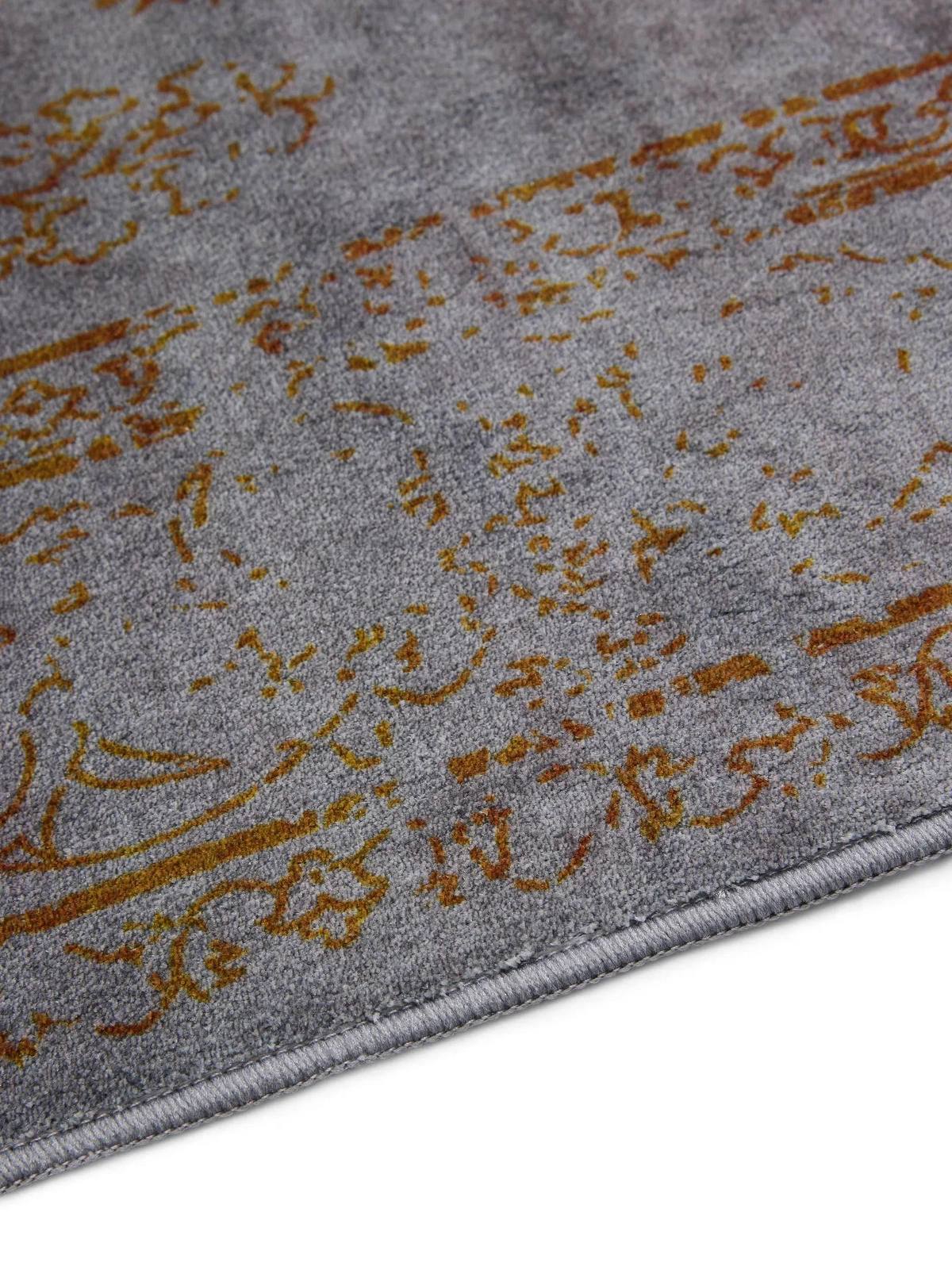 VINTAGE-LÄUFER Miray waschbar 80/240 cm - Orange/Grau, Kunststoff (80/240cm) - benuta Nest