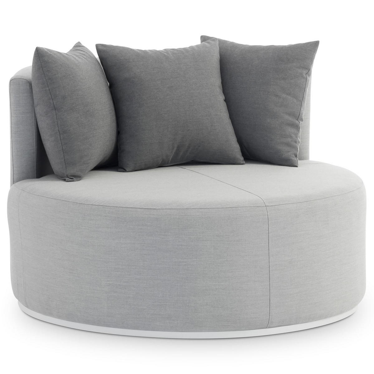 OUTDOOR-SOFA AMALFI - Hellgrau, Kunststoff (110/75/112cm) - IDIMEX