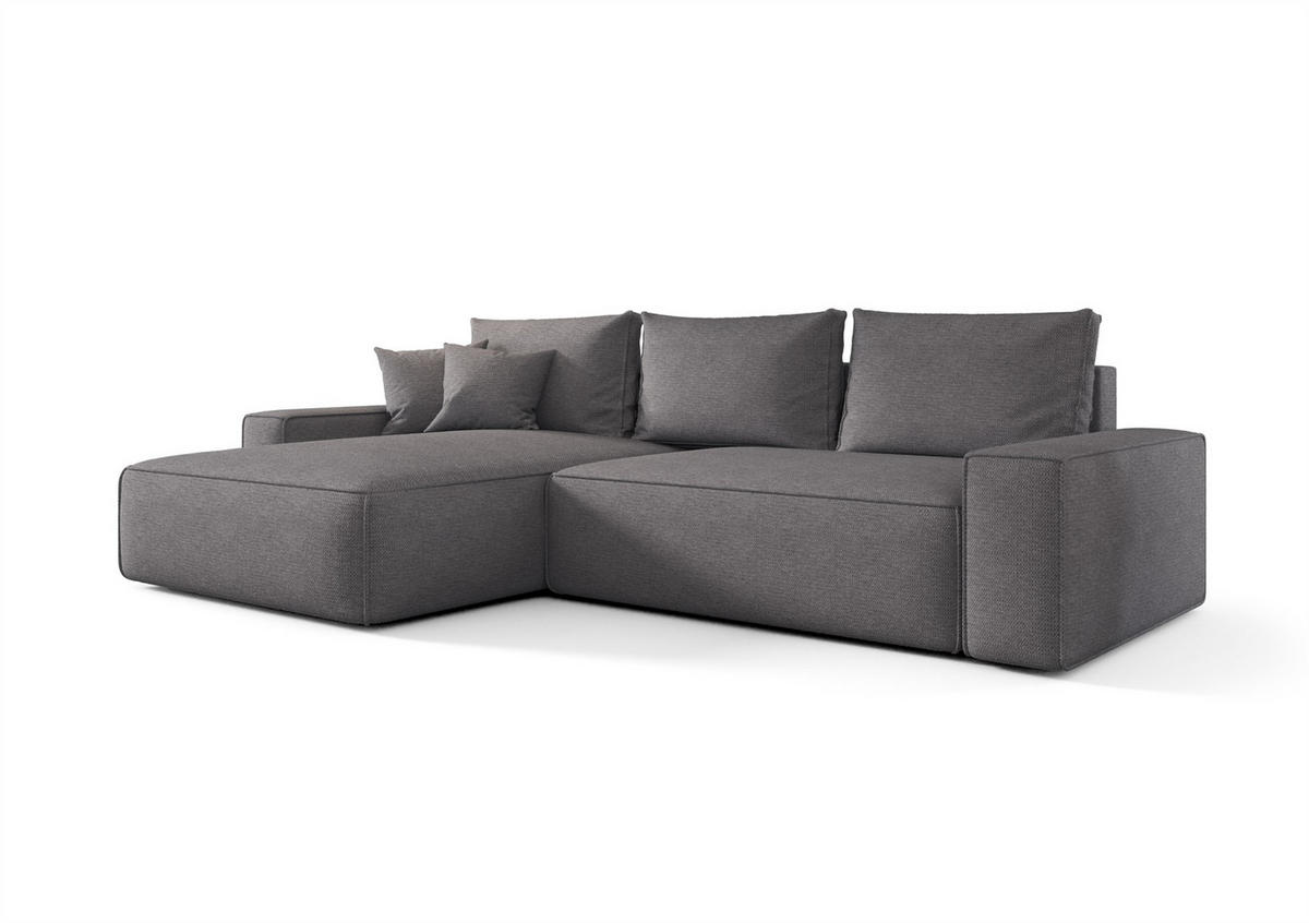 ECKSOFA Walken Mit Schlaffunktion - Grau, Holzwerkstoff/Textil (280/185cm) - Fun Möbel