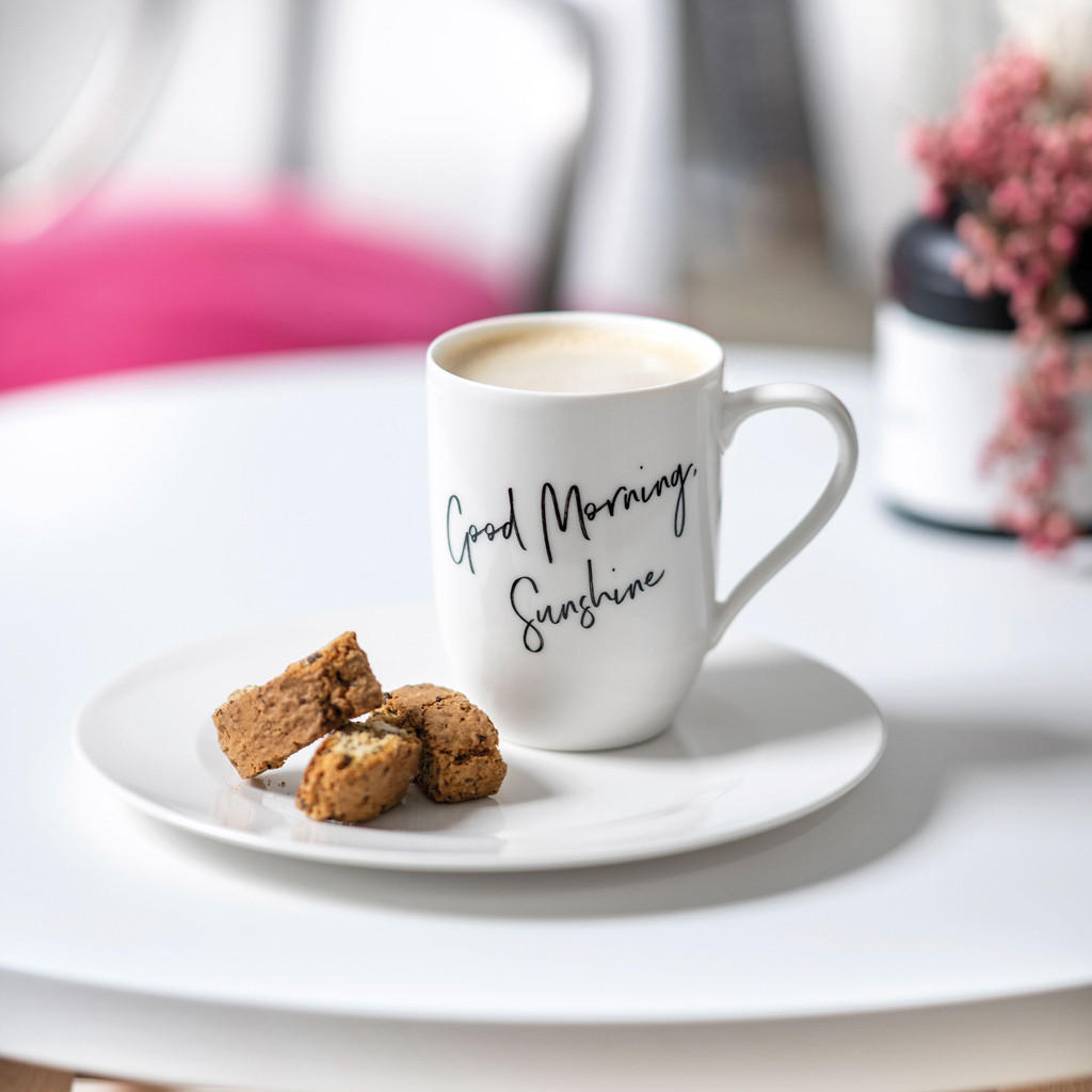 Villeroy & Boch 'Hello Sunshine' Kaffeebecher – Weiß Mit Sonnen-Motiv, Spülmaschinenfest, 290 Ml