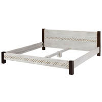BETT Massivholz Mango / Akazie 180 x 200 x 75 weiß CASTLE-ANTIK #401 - Weiß, Holz (180/200cm) - Massivmoebel24