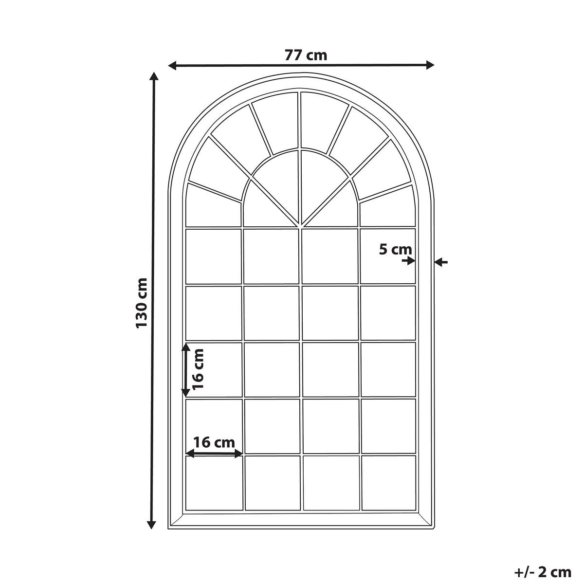 WANDSPIEGEL schwarz Fensteroptik 77/130 cm Trevol - Schwarz, Metall (77/130/5cm) - Beliani