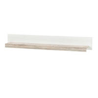 WANDBOARD Pinie weiß, Oslo Pinie Landhaus, Wandregal, 150 x 20 cm - Weiß/Pinienfarben, Holzwerkstoff (150/20/20cm) - Furn.Design