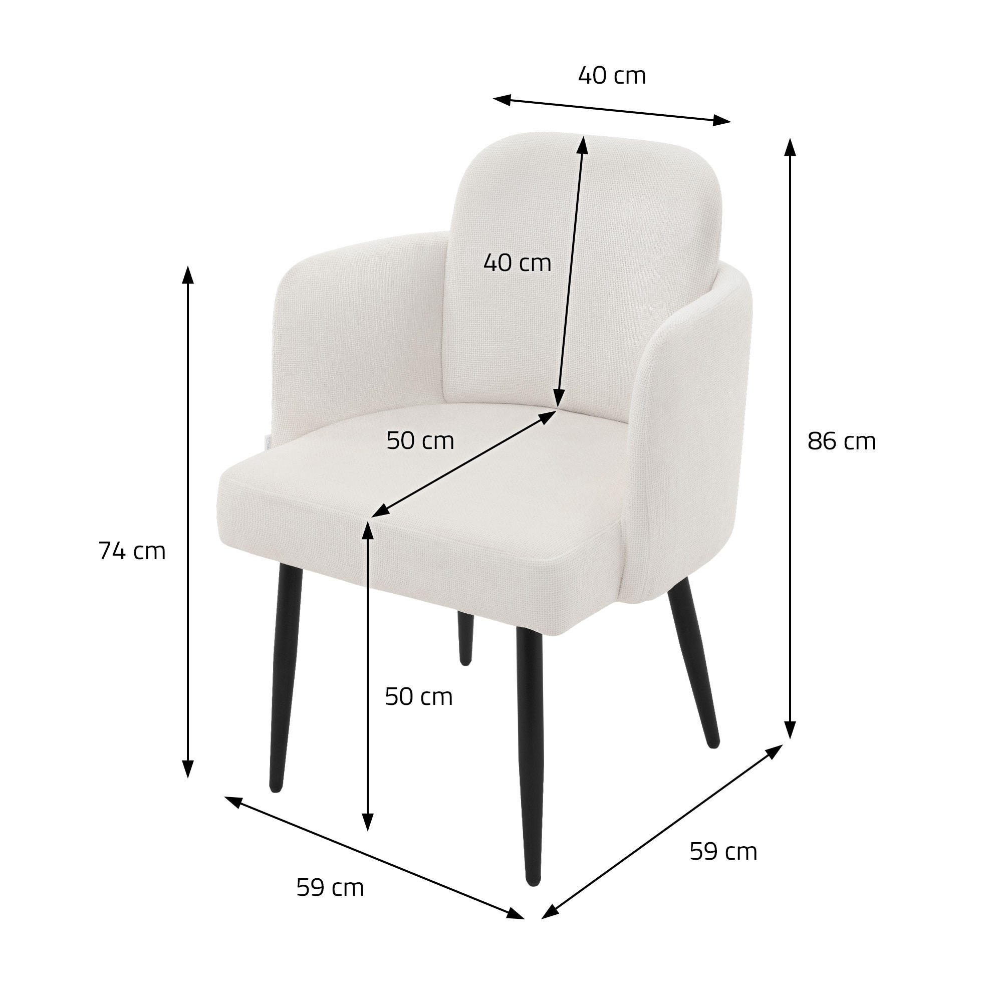 Thumbnail - Ml-Design Esszimmerstuhl, Beige, Textil, 59x86x59 cm, Esszimmer, Stühle, Esszimmerstühle, Armlehnenstühle