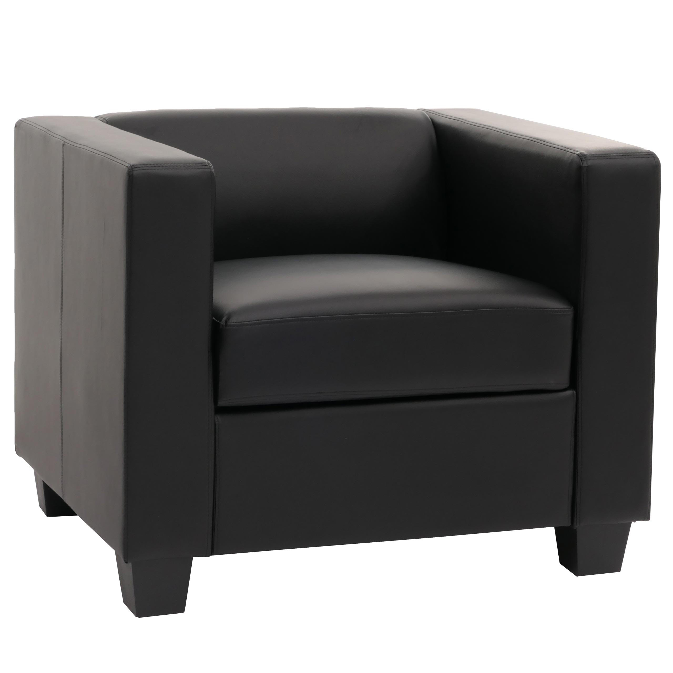 SESSEL LOUNGESESSEL Schwarz - Schwarz, Leder (86/70/75cm) - MCW