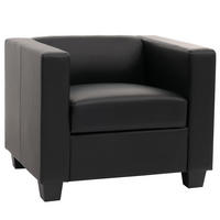SESSEL LOUNGESESSEL Schwarz - Schwarz, Leder (86/70/75cm) - MCW