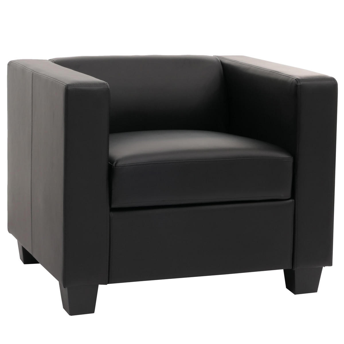 SESSEL LOUNGESESSEL Schwarz - Schwarz, Leder (86/70/75cm) - MCW