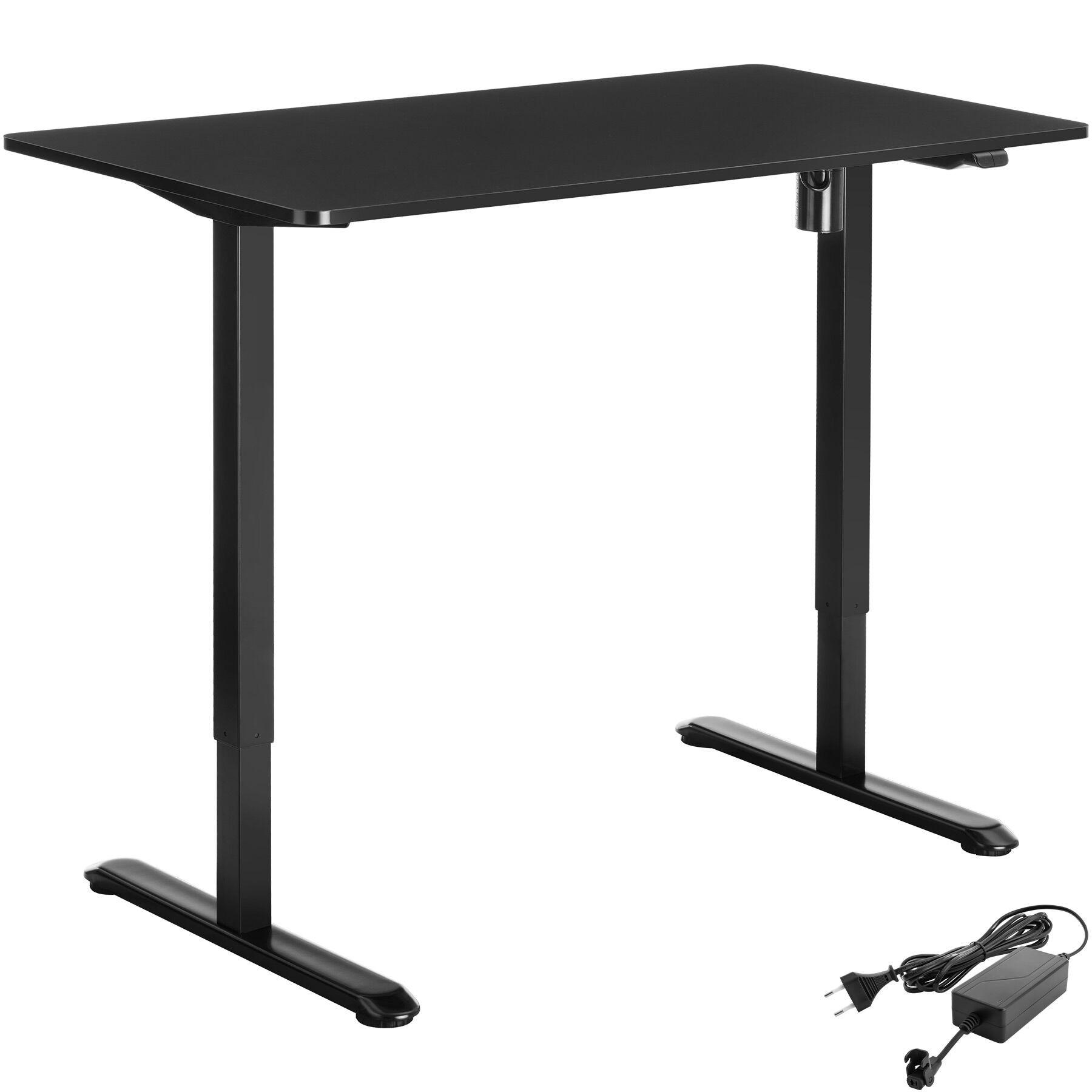 SCHREIBTISCH elektrisch höhenverstellbar Skadi, 120 x 60 x 73, 5 - 118 cm, schwarz - Schwarz, Textil (60/120/118cm) - tectake