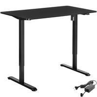 SCHREIBTISCH elektrisch höhenverstellbar Skadi, 120 x 60 x 73, 5 - 118 cm, schwarz - Schwarz, Textil (60/120/118cm) - tectake
